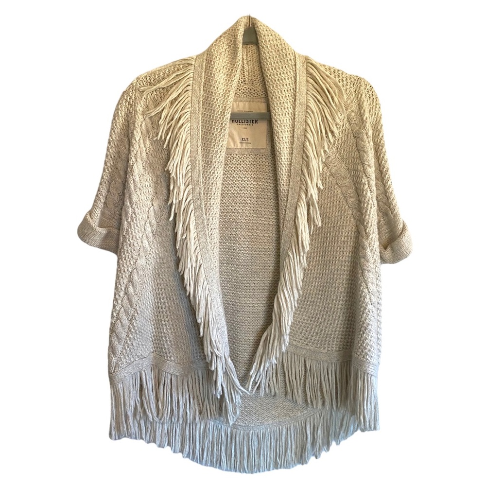Hollister Fringe Cable Knit Cardigan XS/S
